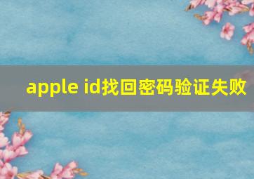 apple id找回密码验证失败